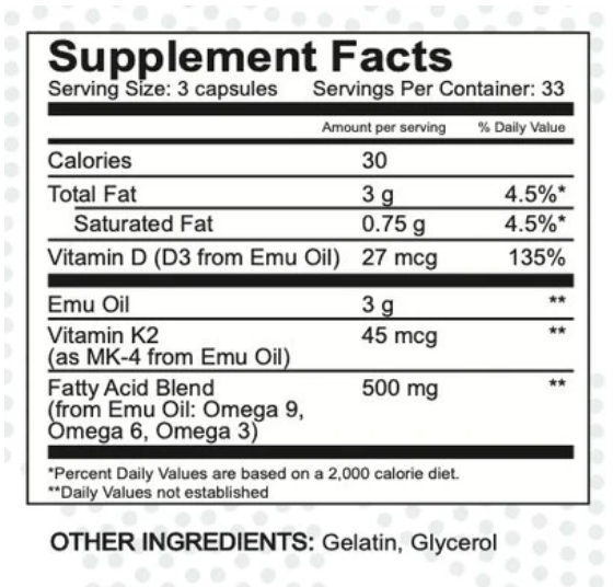 WALKABOUT AUSTRALIAN EMU OIL – 100 CAPSULES